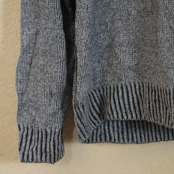 Trash Nouveau Hooded Knit Shawl Sweater Mens L 1/4 Zip Grey/Black Cotton Grunge - Picture 3 of 9